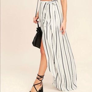 Lulu’s Long Striped Wrap Skirt